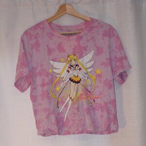 OFFICIAL SAILOR MOON MERCH! 100% Cotton Pink Tie-Dye Sailor Moon Crop Tee-Shirt